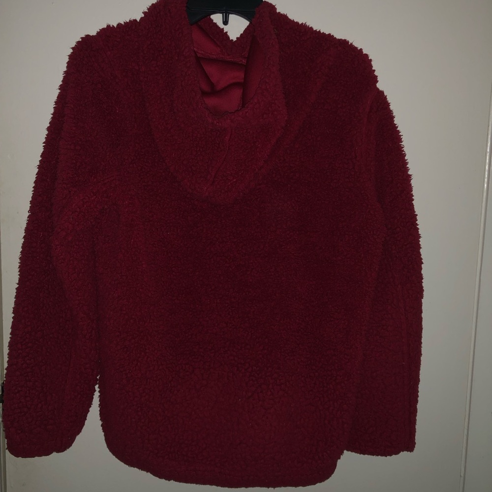red fleece champion hoodie